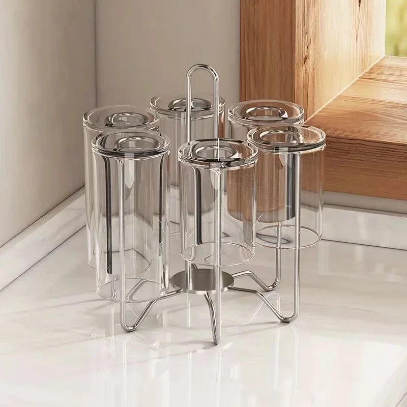 304 stainless steel glass cup storage rack, drain tray, kitchen tiring rack, plate towel rack, kitchen accessories