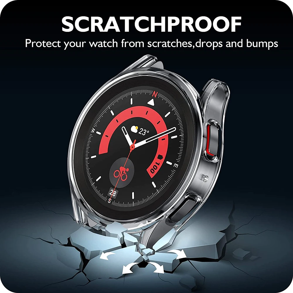 Hollow Case for Samsung Galaxy Watch 5 Pro 45mm PC Bumper Screen Protector for Galaxy Watch 5 40mm 44mm Watch 5/5 Pro Accessorie