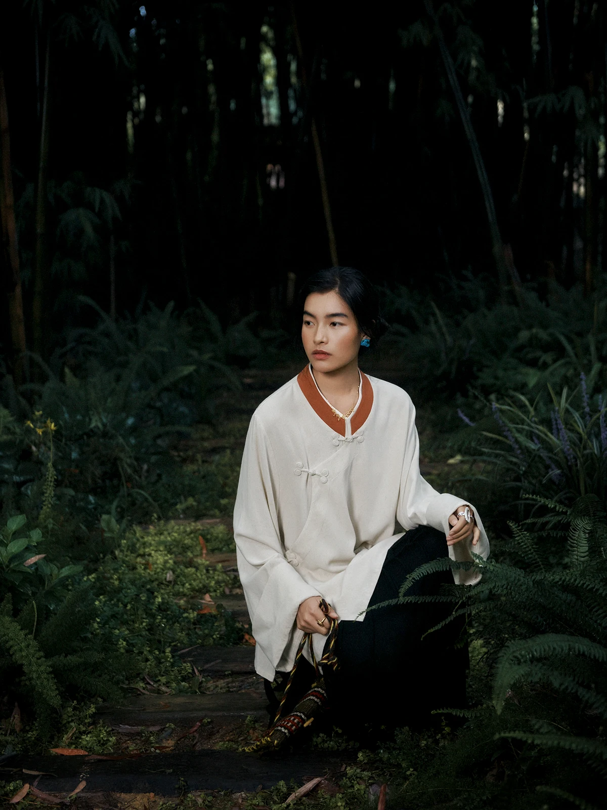 

Lankca Original Hemp Color Cotton Linen irt Tibetan Sle Casual Loose Chinese Sle Tang Costume Top Women's Faion