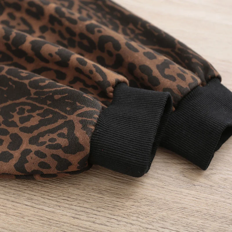 Middle Aged And Elderly Mothers\' Leopard Print Jacket 2023 Spring Autumn New Women Spliced Short Jacket Korean Loose Hooded Coat
