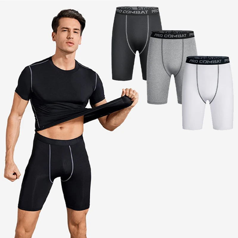 1pc Sports Fitness Pants Men's Running Sports Tight Elastic Quick-drying Pants For Summer Basketball Training Outdoor Shorts