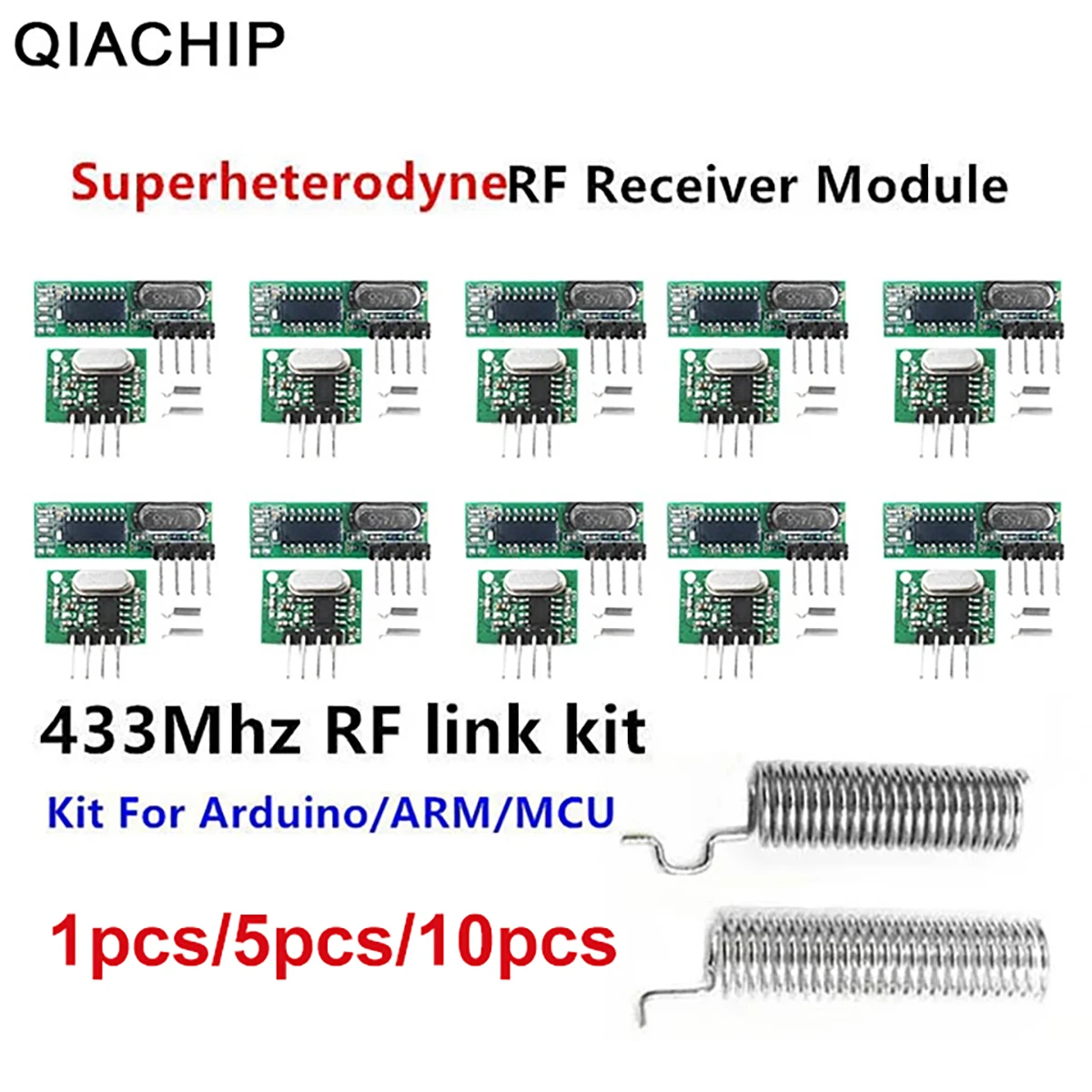 QIACHIP 433 Mhz superheterodynowy odbiornik RF i moduł nadajnika dla Arduino Uno moduł bezprzewodowy Diy Kit bezpłatny prezent antena