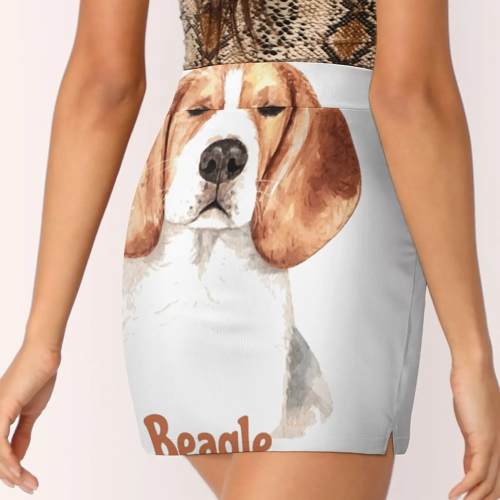 Beagle cão raça amante do cão novas saias femininas dupla camada impressa vestido curto mini saia esportiva beagle cão raça amante cães