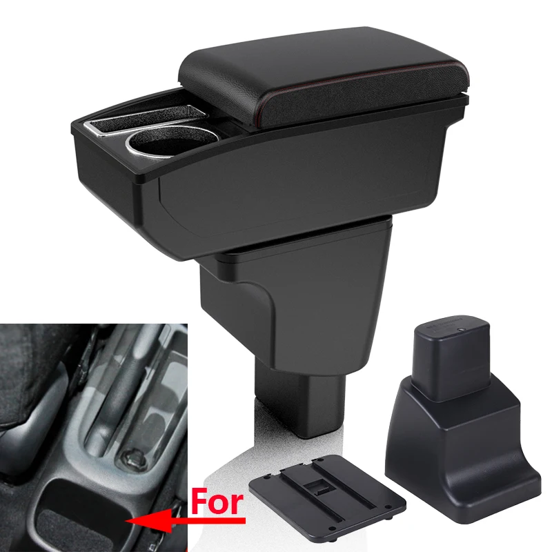 

Подлокотник для автомобильного сиденья для Hyundai i10, ящик для хранения центральной консоли, черный органайзер из искусственной кожи с подстаканником, аксессуары для салона автомобиля