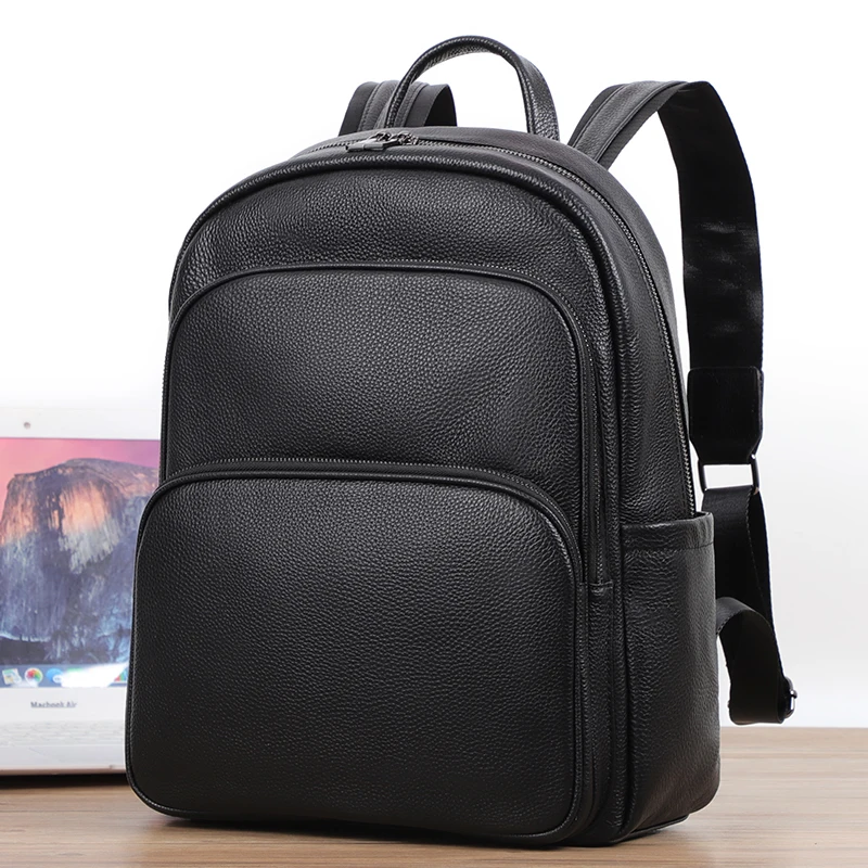 Korean Version College Style Genuine Leather Backpack Large Capacity Travel Backpacks For 15.6 inch Laptop Bagds Schoolbag