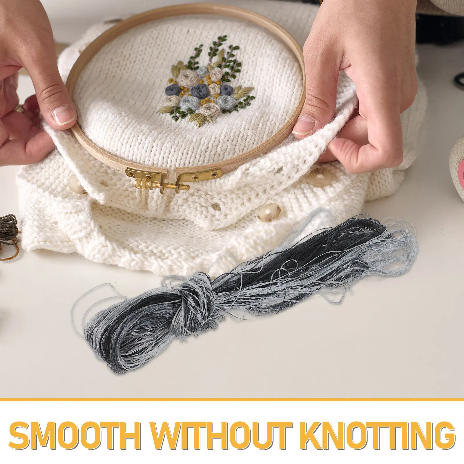 7Pcs Silk Embroidery Thread Natural Colored Thread Hand Sewing Quilting Piecing Yarn for Needlework Crafts Embroidery Silks