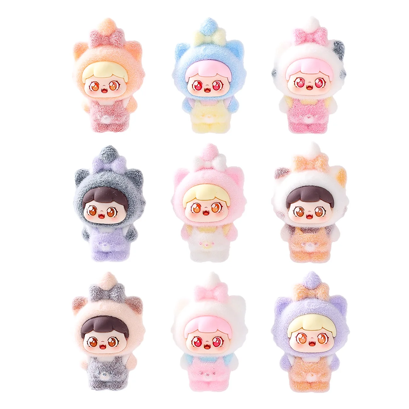 9PCSThreedimensional Meow Meow Sweetie تمثال سطح المكتب، لعبة عصرية، تمثال لطيف، زخرفة سطح المكتب