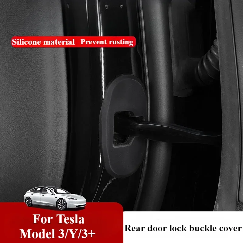 

For Tesla Model 3/Y/3+ 2021-2025 Car Door Lock & Door Stopper Catch Cover Buckle Cover Protector Arm Checker Protector Guard