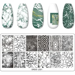 1Pc Marble Geometric Nail Art Template 6X12cm Rectangle Leopard/Image Printing Style Nail Stamping DIY Nail Mold Stamping Plates