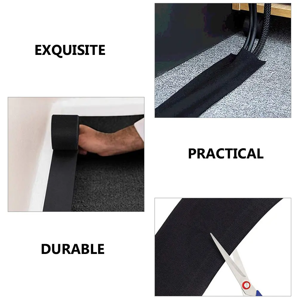 Floor Cord Tape Cable Organizer Power Cord Protector Carpet Cable Concealer 3 Meters Reusable Wire Hider