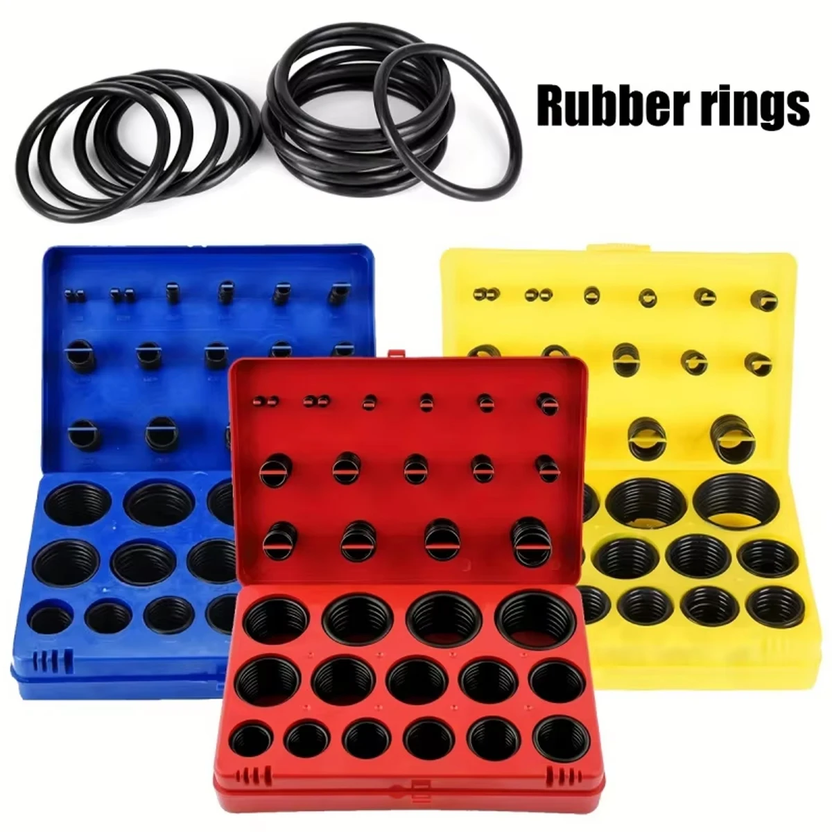 O-Ring-Dichtungssatz in verschiedenen Größen, wasserdichte, ölbeständige Ersatzdichtungsringe mit Aufbewahrungsbox