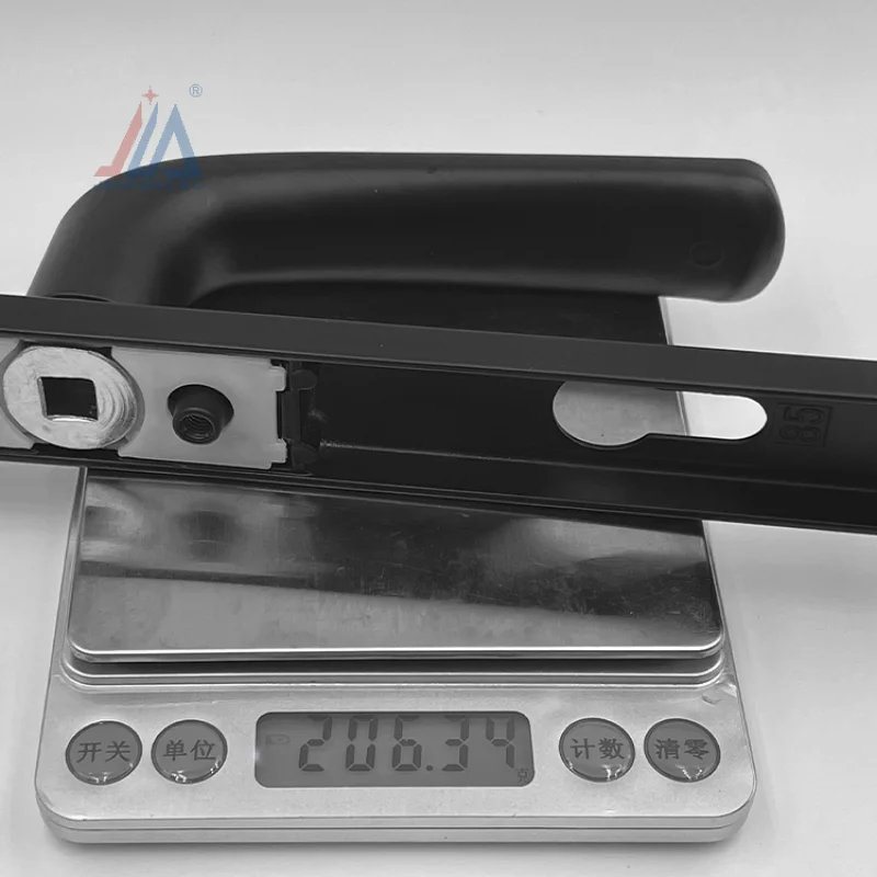 Aluminum Square Lever Door Handle Spindle Drive (85/92mm) with Lock & Backplate for Aluminum Doors