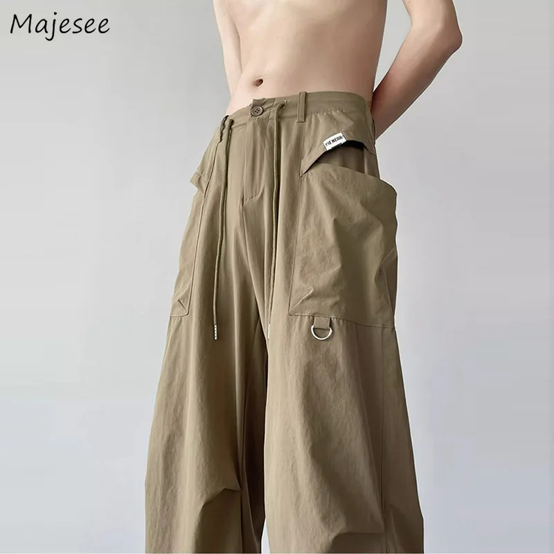 

Cargo Pants Men Loose Quick Drying Sporty Joggers Handsome Streetwear Thin Personality Casual American Style Classic Trousers