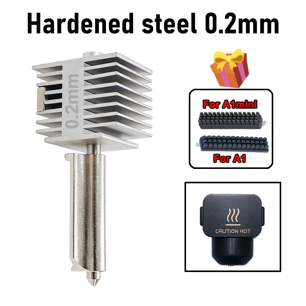 Verbessertes Hotend-Kit für Bambu Lab A2L/A1/A1 Mini All-in-One Hot-End-Baugruppe 0,2/0,4/0,6/0,8 mm gehärtete Stahldüse 3D-Drucker