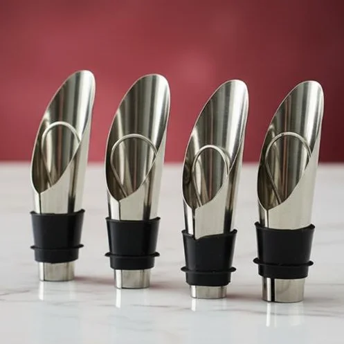 2Pcs Reusable Wine Stopper Pourer Set Fresh Keeping Bottle Seal Cap for Beer Champagne Beverages