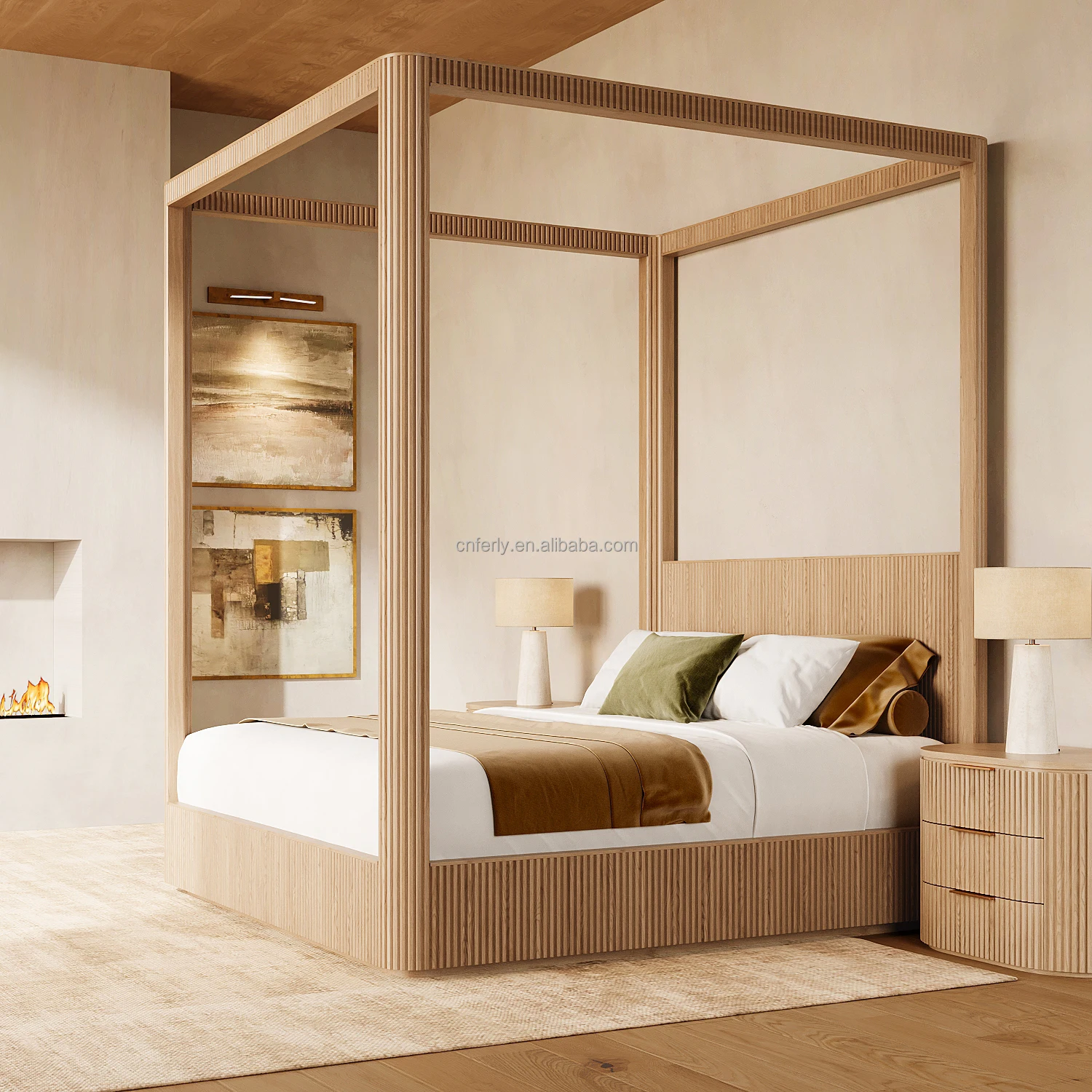 #Hotel Bedroom Furniture King Size Classic Bed Sets With Soft Wooden Frame Bed Room