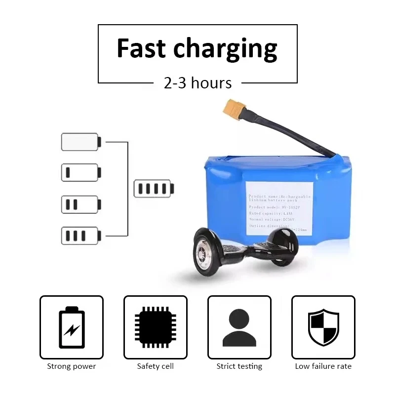 Original 36v 4.4Ah Rechargeable Lithium Battery 10S2P 4400mAh 18650 Electric Self Balancing Scooter Hoverboard Batteries