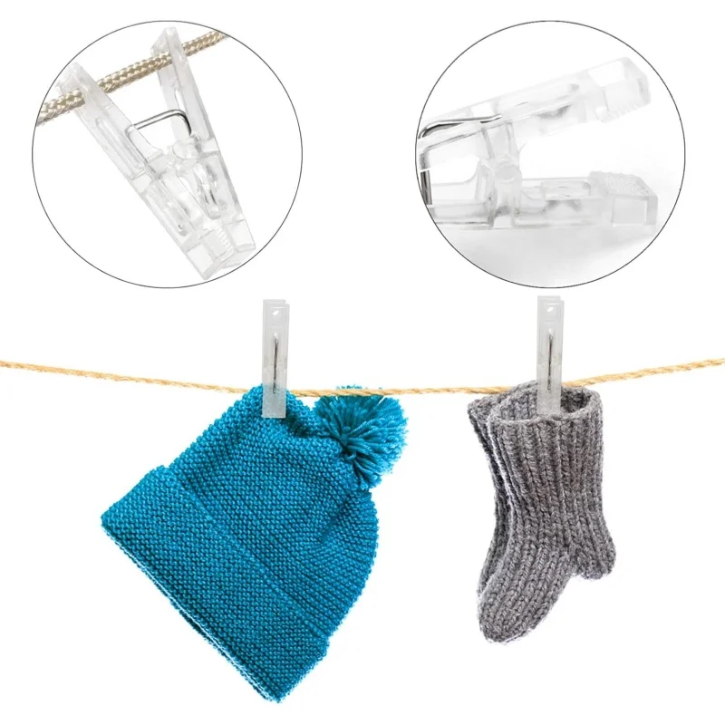 10pcs Clothespins, Stylish, Sturdy and Durable with Anti-slip Design. Ideal for Securing Clothes, Towels, Pajamas