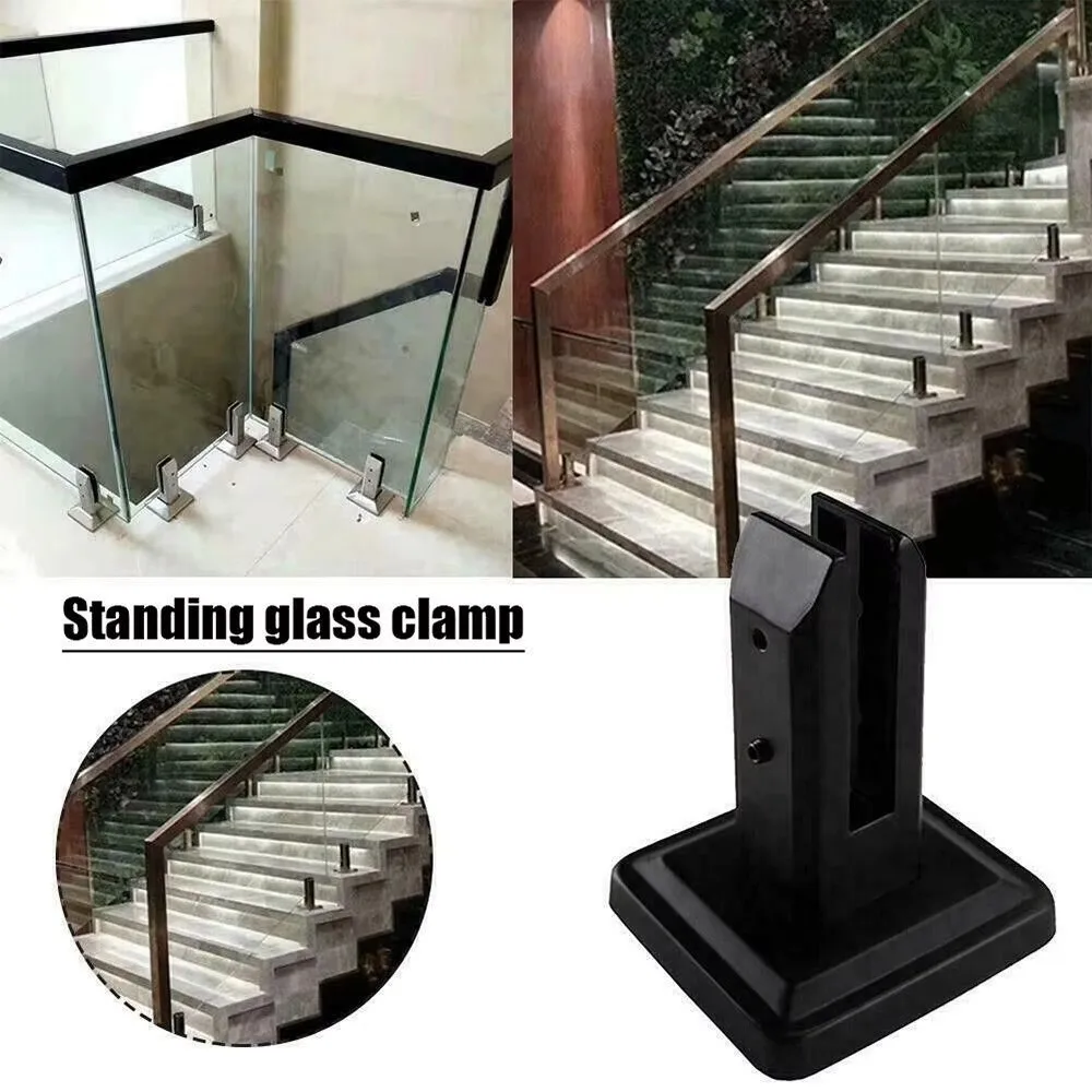 Multifunctional Stainless Steel Fence Clamp No punching Railing Floor Stand Glass Panel Pool Fence Staircase Bracket