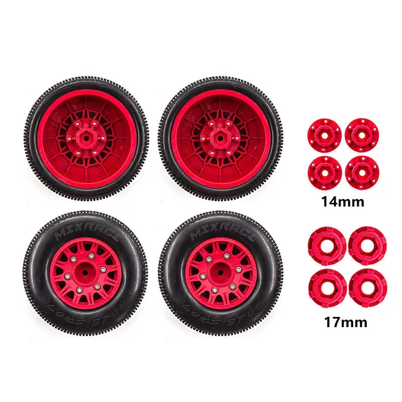 4Pcs 110mm 1/8 1/10 Short Course Truck Tire with 12mm 14mm 17mm Wheel Hex for TRXS Slash ARRMA SENTON Vkar SCTX10 HPI RC Car