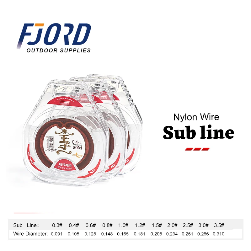 FJORD Extra Strong Fishing Line Invisible Fluorocarbon Nylon Fishing Wire Monofilament Line Thread Sea Fishing Supplies Items