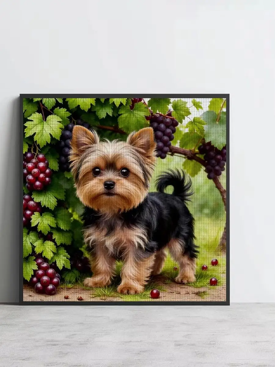 1 Stück 50x50 cm/19,7 Zoll Hund-Motiv Kreuzstich-Set DIY-Kit 11CT/14CT DIY Stickset Kreuzstich-Set Vollstickerei – Detail 1
