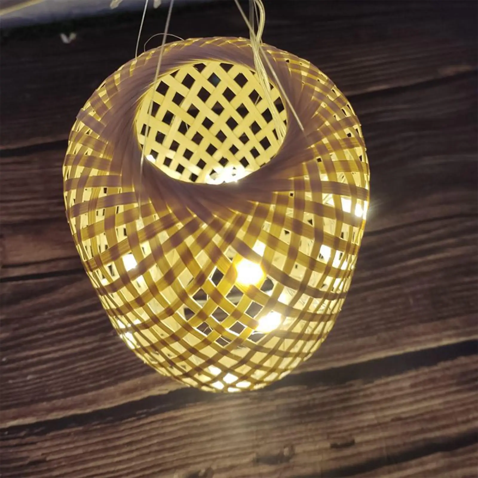 Bamboo Handwoven Lamp Shade Chandelier Light Cover for Living Room Hotel