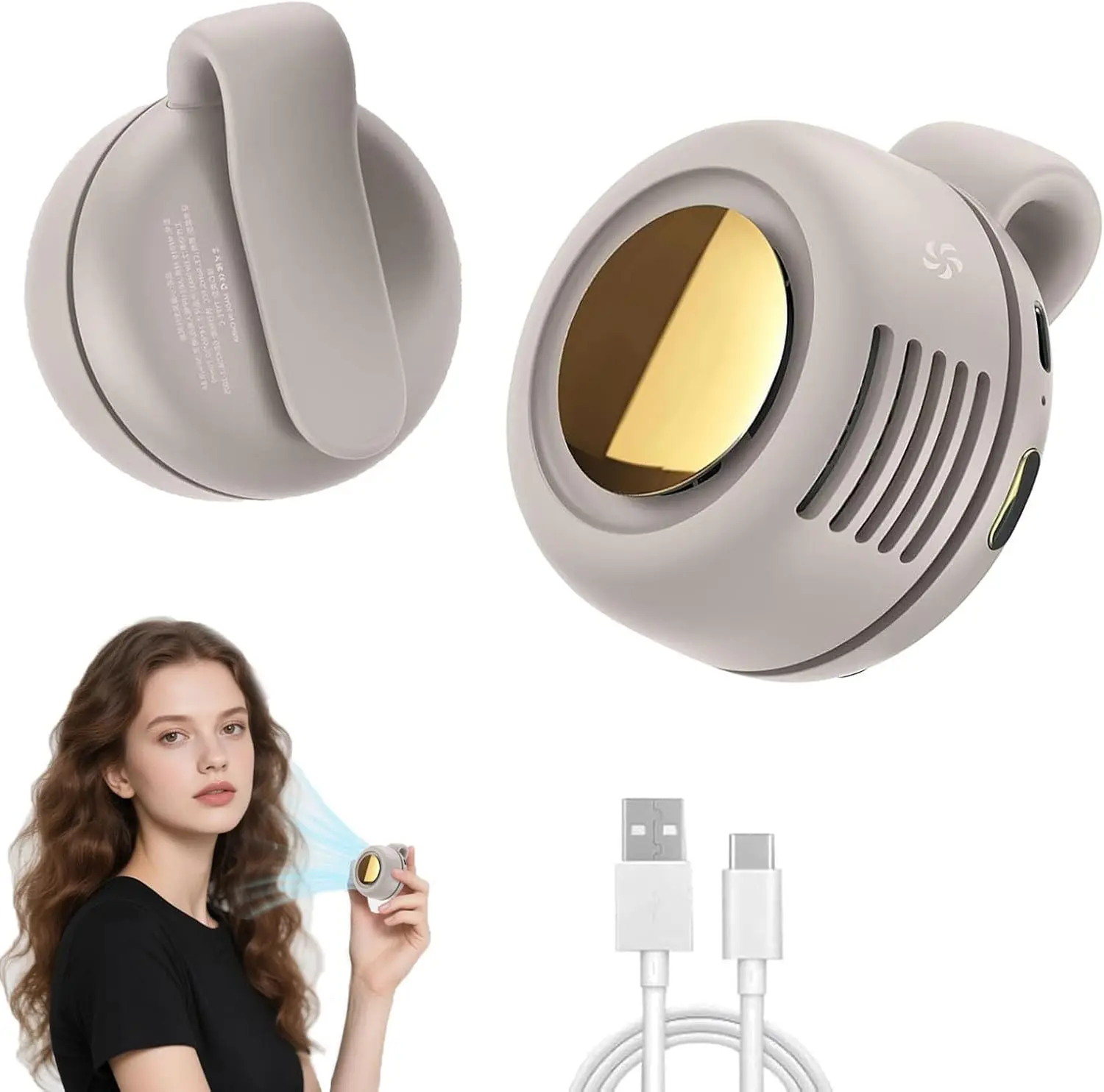 

Миниатюрный портативный бесшумный вентилятор без лопастей с USB-зарядкой, идеальный подарок для детей и взрослых, для использования на улице, в путешествиях и офисе