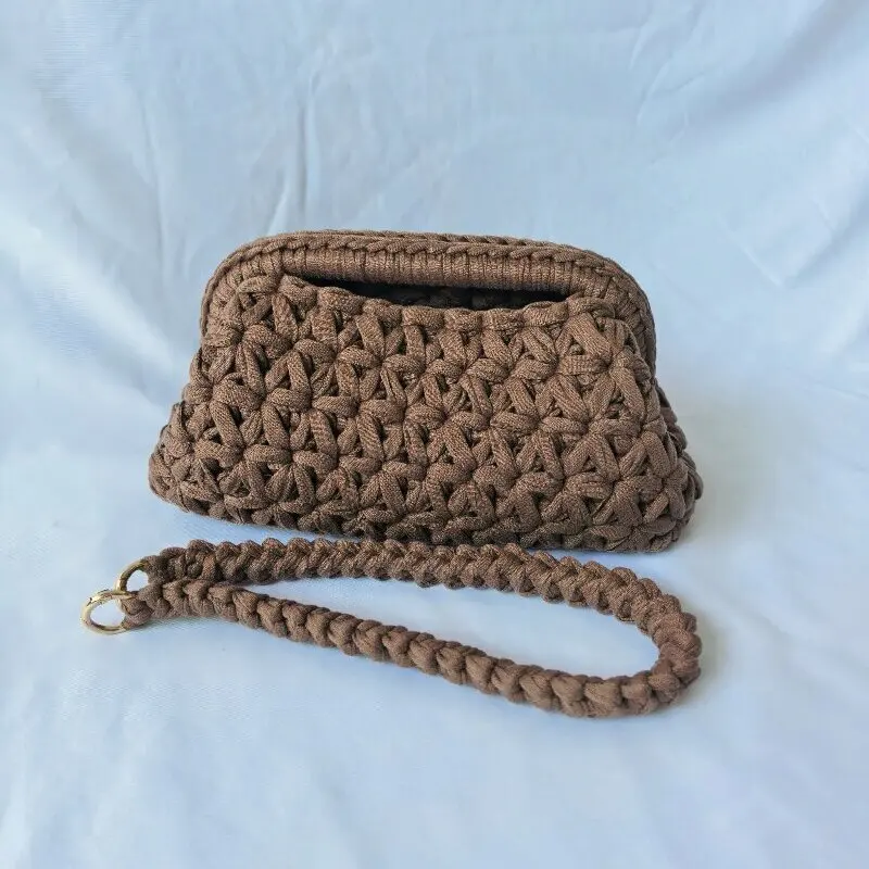 Handgehäkelte Fransen-Umhängetasche für Damen, modische Achseltasche – Detail 1