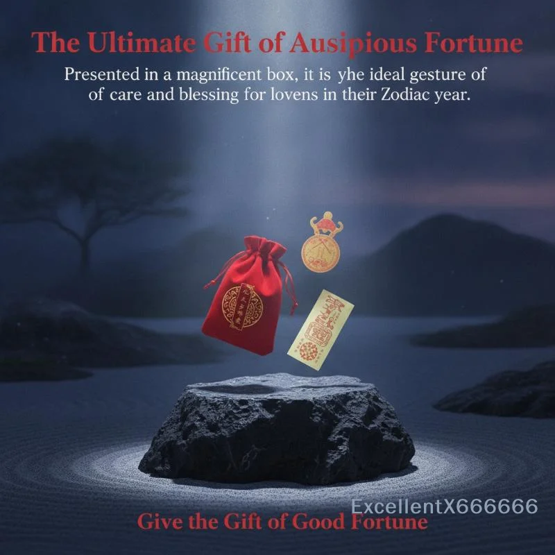 2027 Tai Sui Lucky Bag Feng Shui Gold Prayer Card Exorcism  Protection Auspicious Blessing Gift for Family Elders