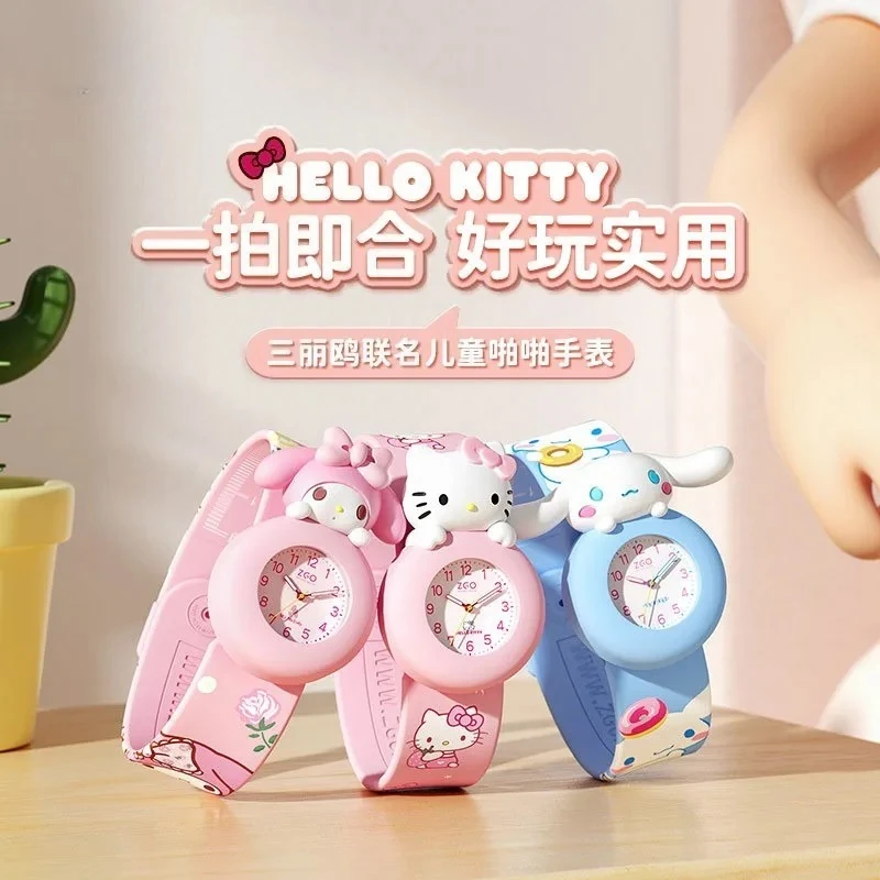 

Детские часы Sanrio Cinnamoroll Hello Kitty, игрушечные часы с героями мультфильмов, подарок для детей-студентов, сверхвысокий внешний вид, легко носить