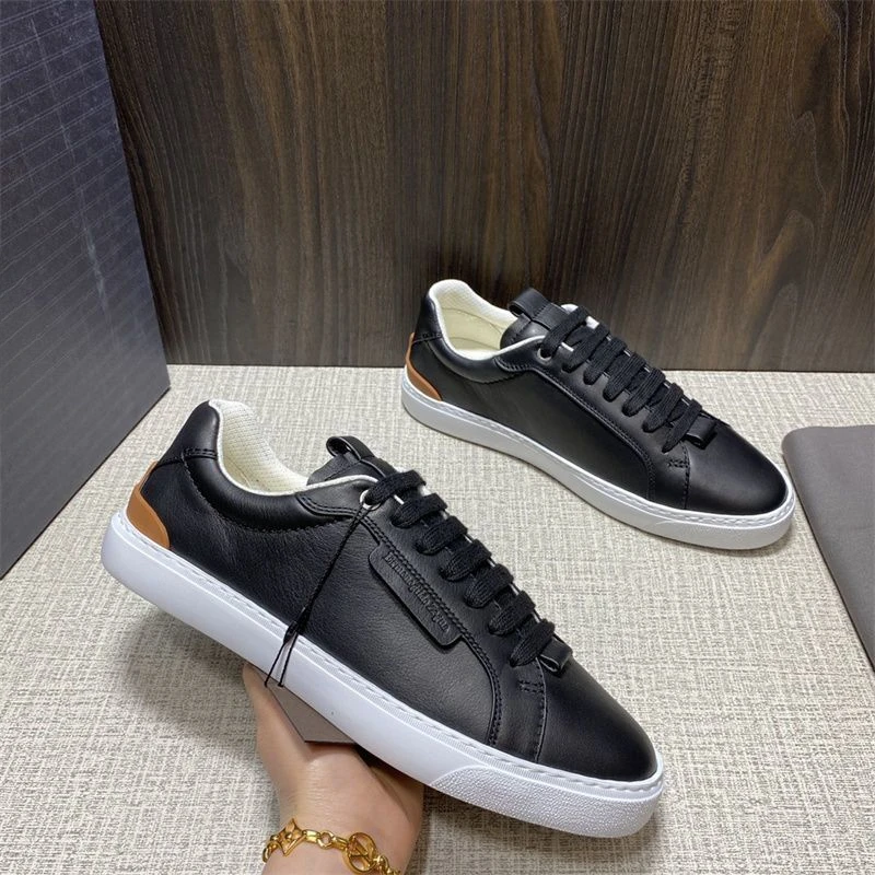 2024 New Casual Men Shoes Fashion Concise Skateboarding Shoes Comfortable Genuine Leather Leather Shoes Low Top Walking Sneakers