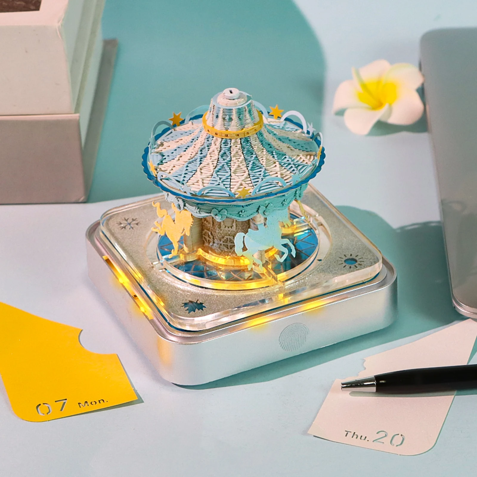 

Carousel Style 2025 New 3D Desk Note,Time Piece Calendar Tear able Sticky Decoration Notes For Gift Solutions
