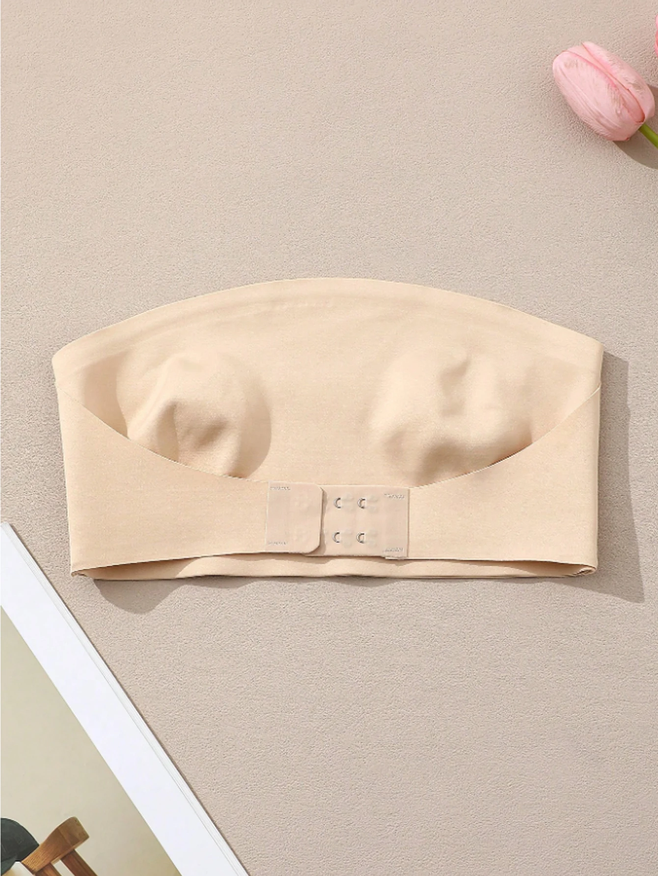 Trägerloser BH für Damen, nahtloser BH mit Schnalle vorne, kabelloser, rutschfester BH, sexy Crop-Top-Unterwäsche, unsichtbarer Halbschalen-BH, einteilig – Detail 9