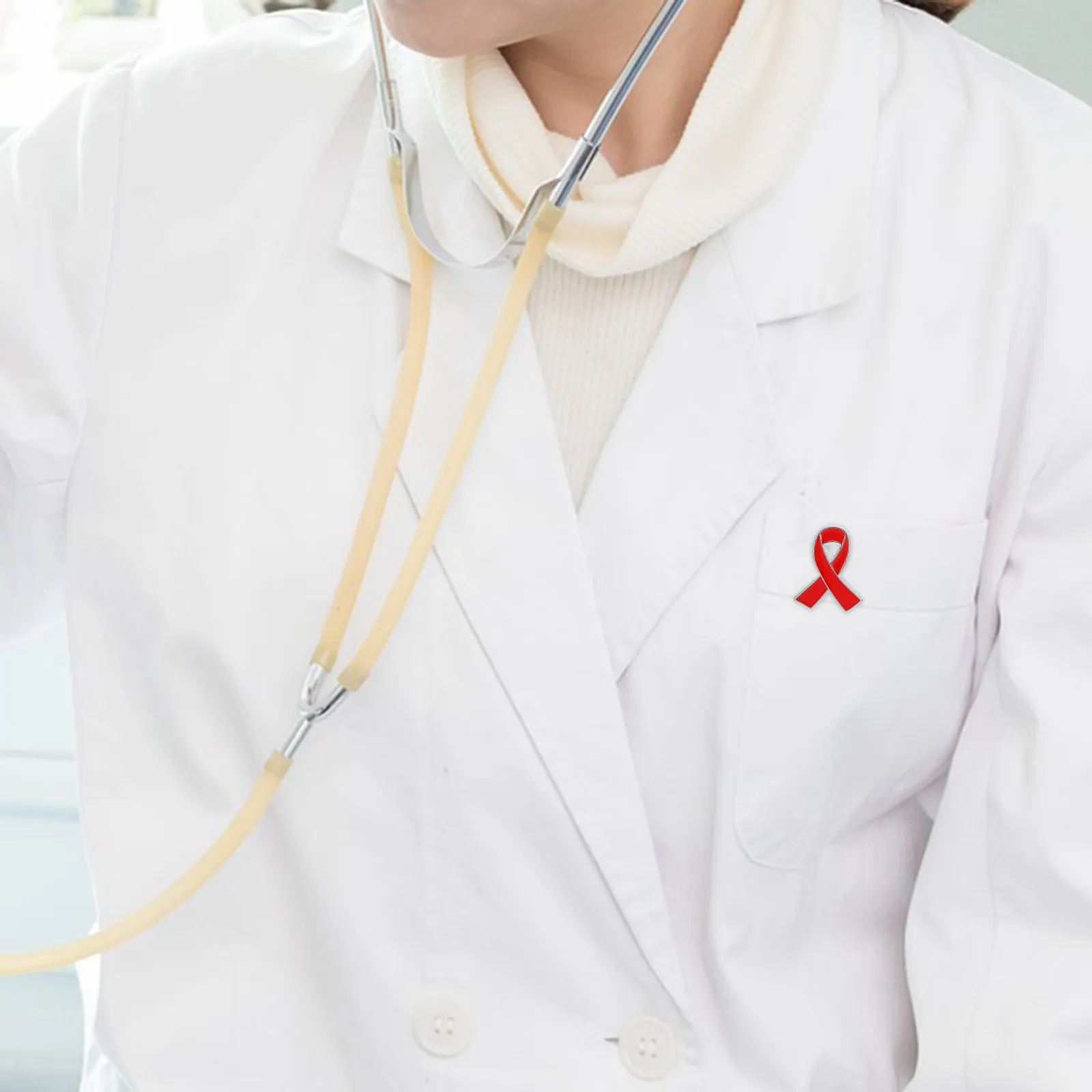 25Pcs Red Ribbon Awareness Brooches Sturdy Enamel Lapel Pins Elegant Design for Health Campaigns Charity Events Medical Staff