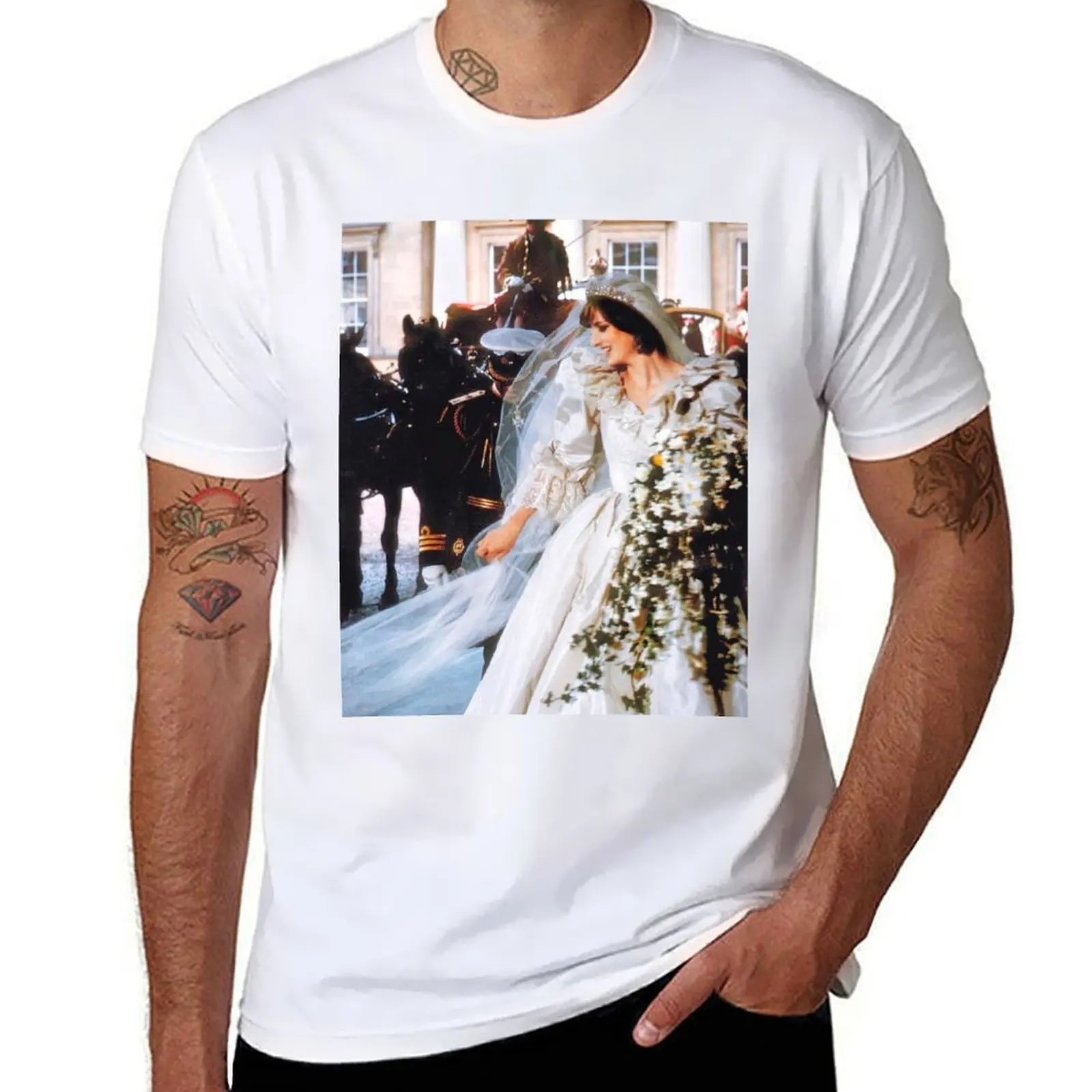 

Princess Diana on her wedding day, 1981. T-Shirt cotton t shirt pack graphic t shirts for man T-Shirt
