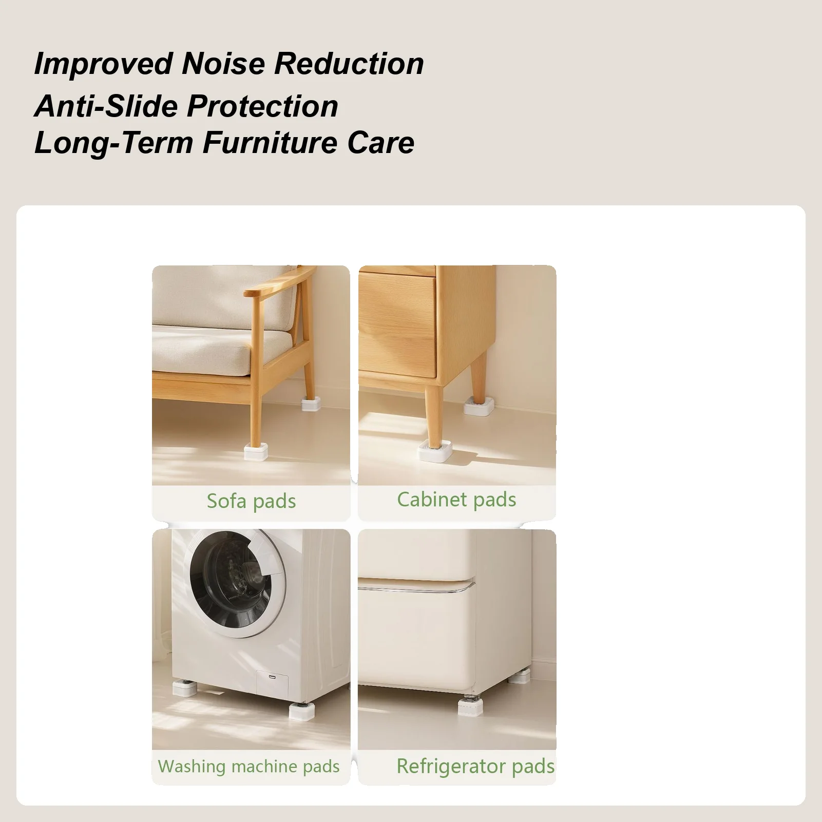 Sofa Risers 4 Pieces Stackable Non-Slip Square Blocks Washing Machine Sofa Couch Lifter For Washing Machine Sofa Couch