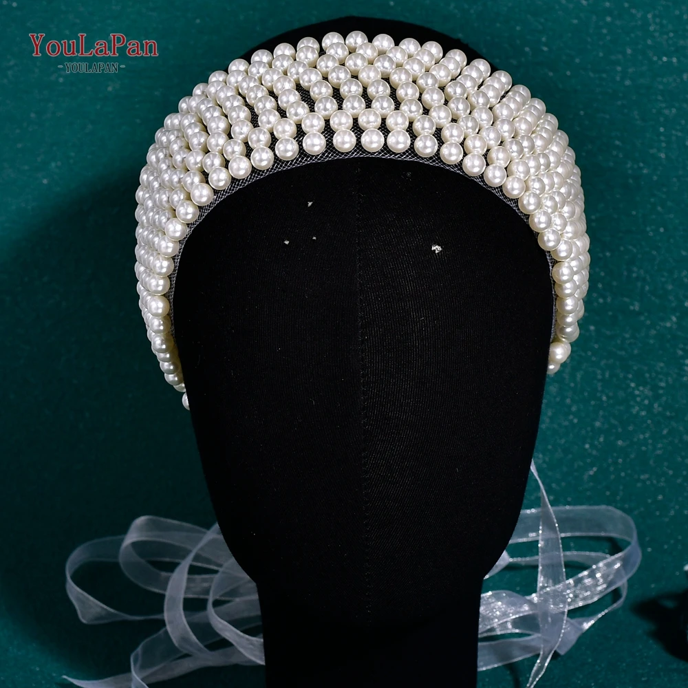 

TOPQUEEN Bridal Pearl Headpiece Wedding Hair Band Bride Hair Accessories Fashion Headband Banquet Party Hairwear Jewelry HP890