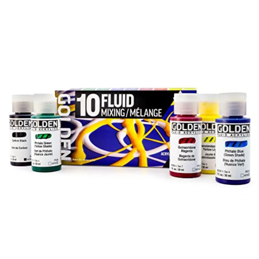 

Fluid Acrylics, Fluid Mixing Set, 10 Color, 1 fl. oz. Bottles, Professional Acrylic Paint
