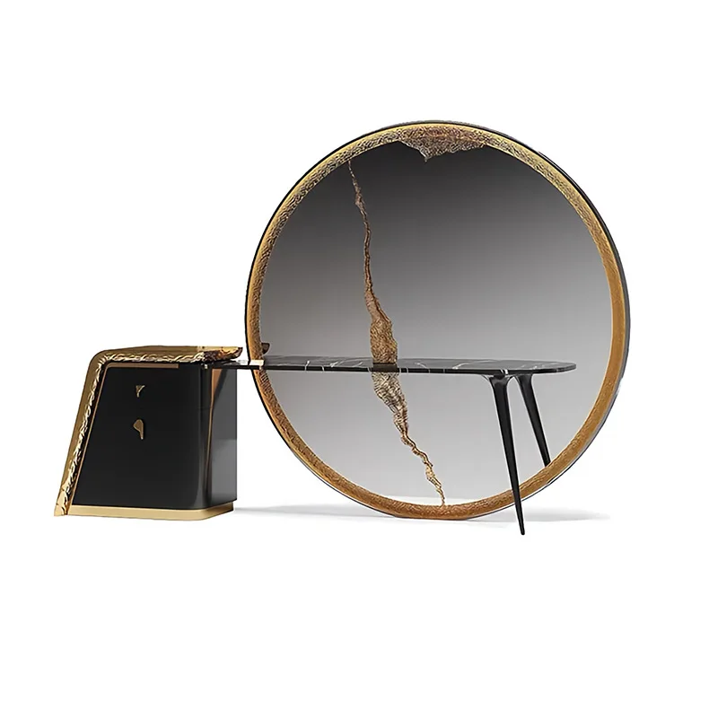 high-end master bedroom solid wood dresser storage cabinet integrated creative villa designer with mirror makeup table