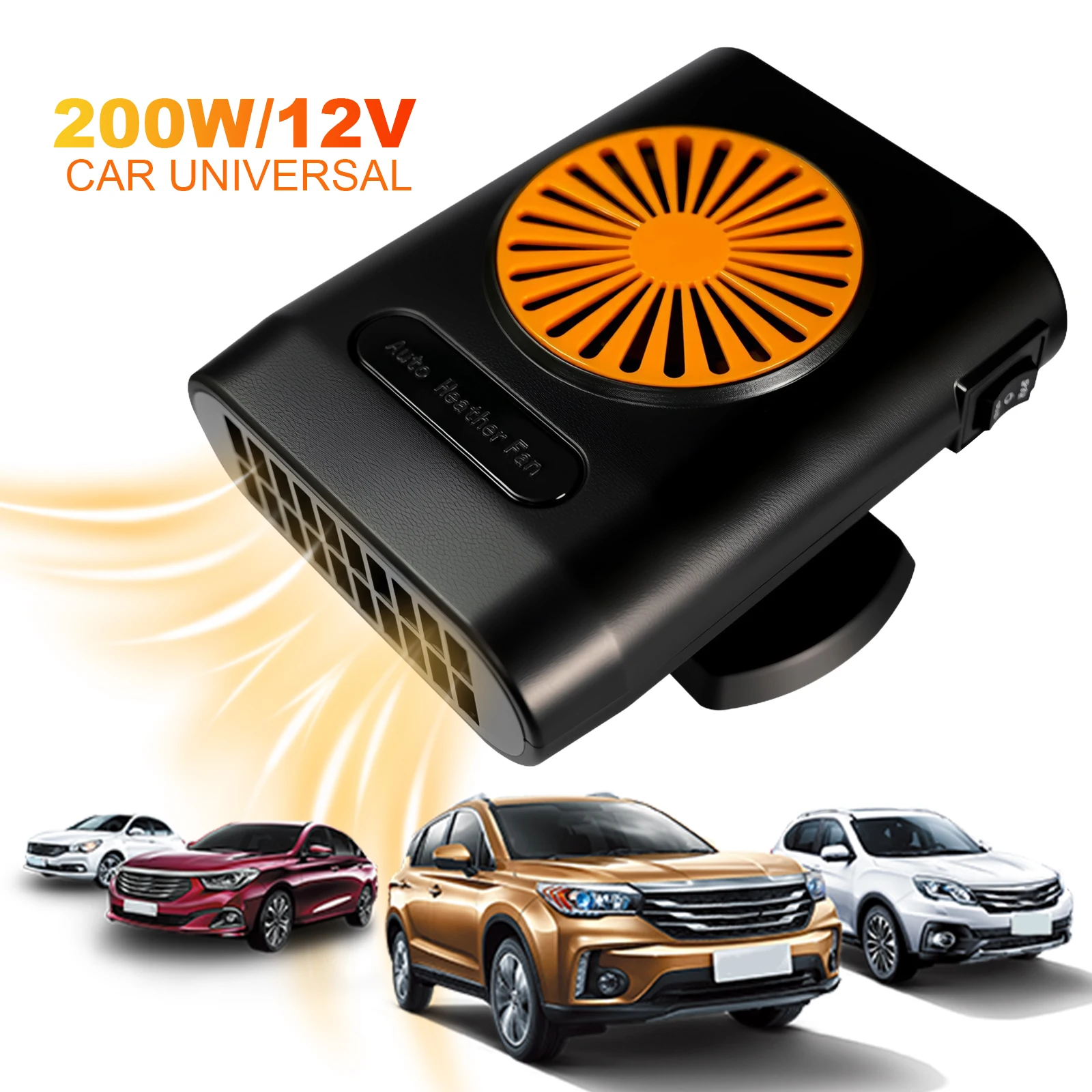 Автомобильный обогреватель 12 В 200 Вт портативный электрический вентилятор обогревателя автомобиля обогреватель лобового стекла для лобового стекла автомобиля