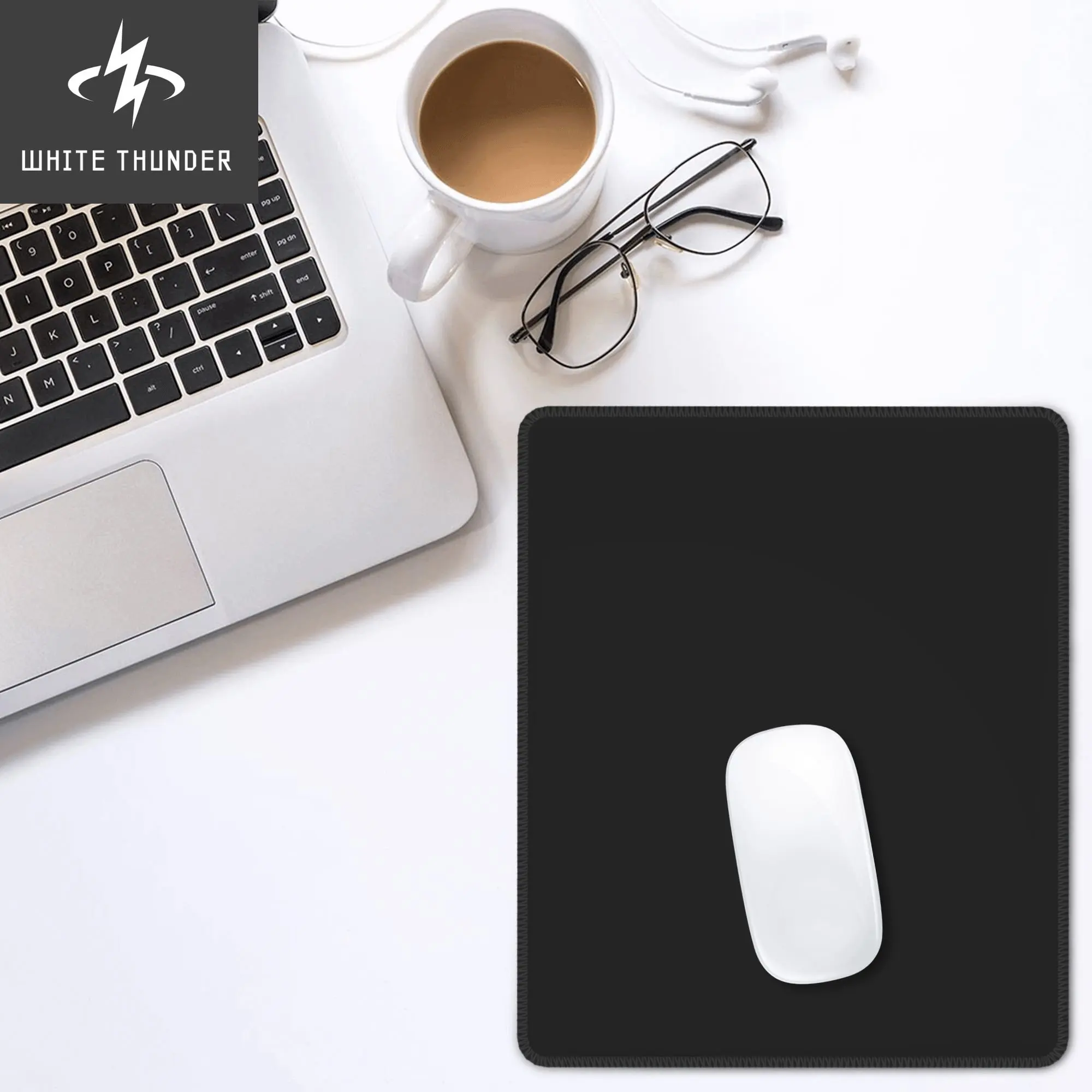 

Computer Office Keyboard Accessories Supplies Mouse Pads Square Anti-Slip Desk Pad Black Company Use Small Coaster Coffee Mats