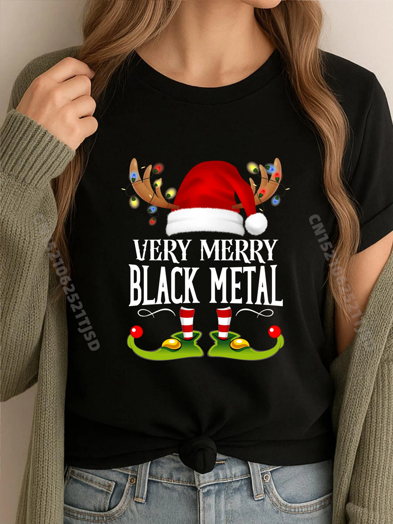 

Very Merry X Mas Черная металлическая одинаковая рождественская белая футболка с рисунком Роскошная футболка Crazy