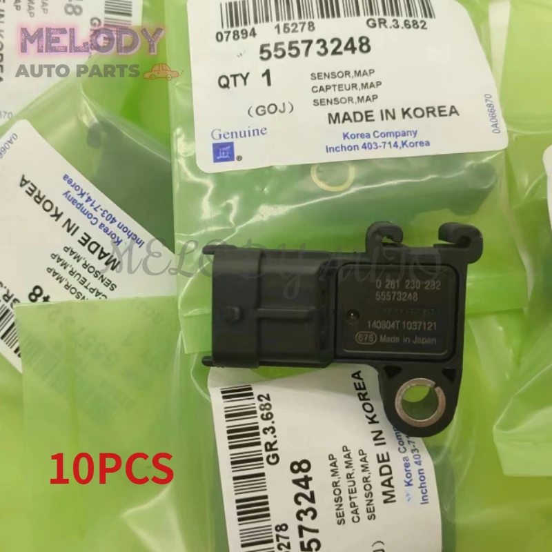 10PCS Manifold Absolute Pressure Sensor MAP 0 261 230 282 55573248 0261230282 For Chevrolet Aveo Camaro Sonic Malibu GMC Terrain