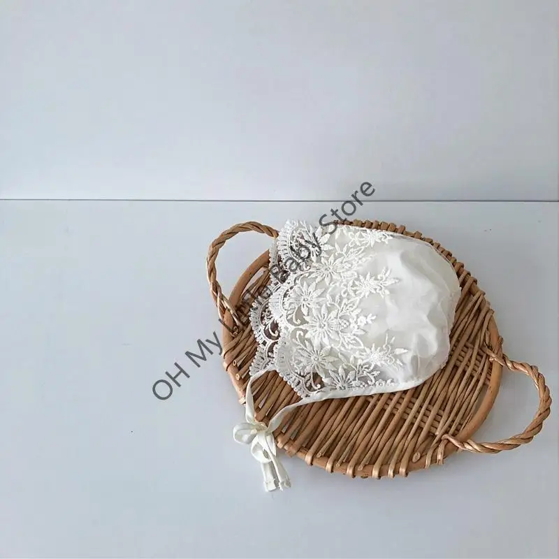 M76C طفلة الدانتيل القطن قبعة الأطفال الصغار للحماية من الشمس قبعة تنفس تمتص Sw #2