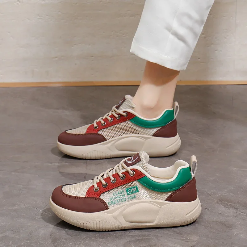 New Women's Shoes Spring Thick soled Elevating Sneakers Student Street Casual