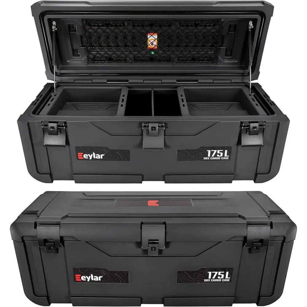 

Rotomolded 175L Waterproof Overlanding Cargo Case with Gas Strut Lid, Lockable, Stackable, Organizer Tray - Black