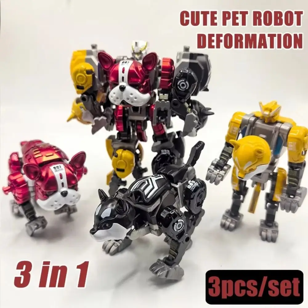 2-in-1 vervorming robot hond model speelgoed beweegbare transformatie robot hond cartoon vervorming actiefiguur jongen cadeau
