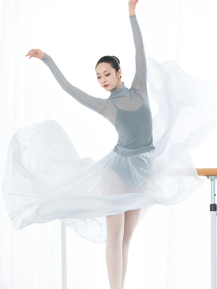 New Woman 720 Degree Classical dance clothes women elegant performance clothes gauze skirt large swing ballet practice clothes