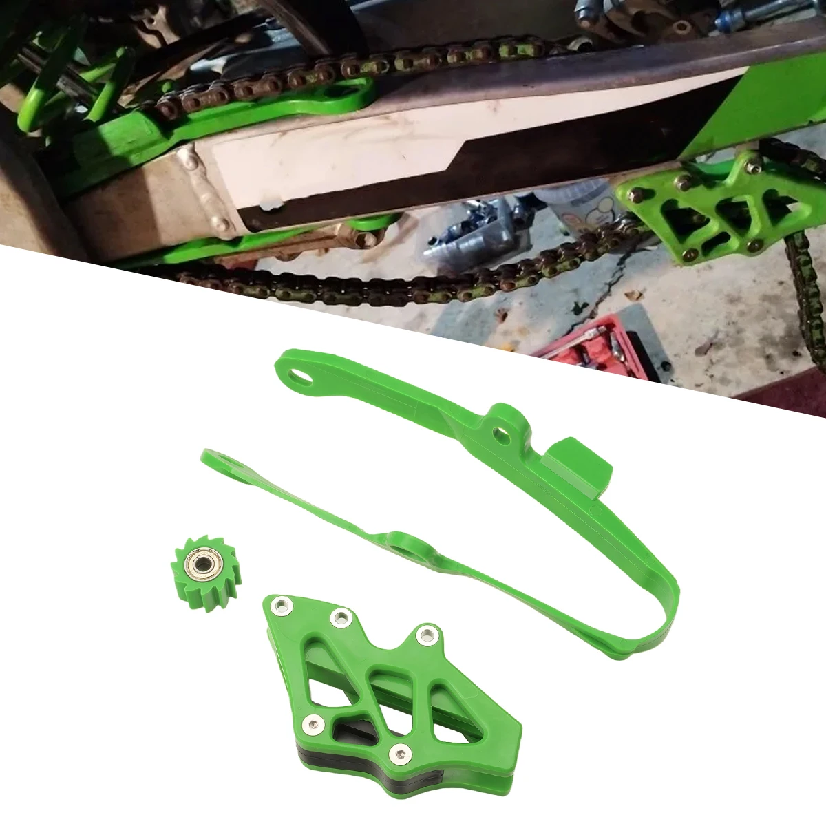 For Kawasaki KX250F KX450F Motorcycle Chain Guide Slider Guide Swingarm Roller KX 250F 450F KXF 250 450 2009-2020 Dirt Pit Bike